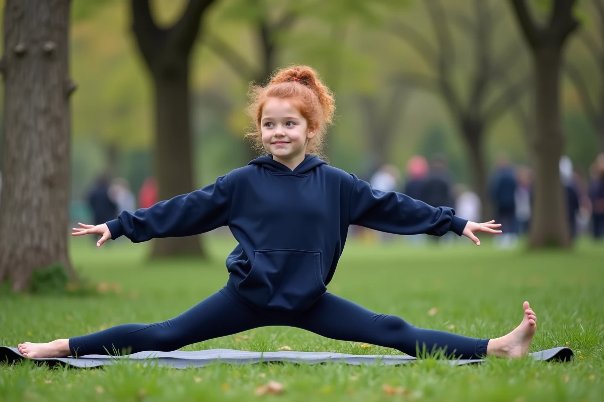 Adolescente faisant du yoga dans un parc verdoyant pendant les vacances d'été