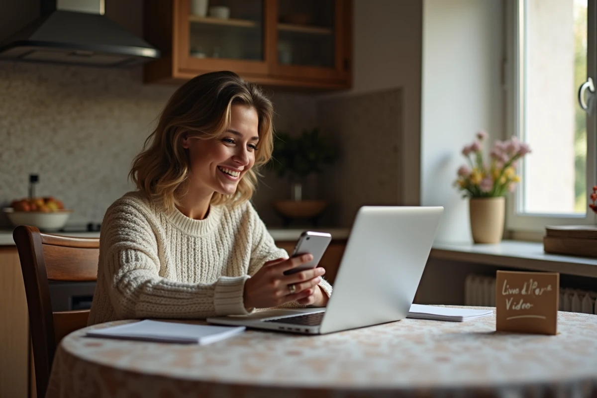 Personne enregistrant un message vidéo pour un livre d'or numérique d'anniversaire